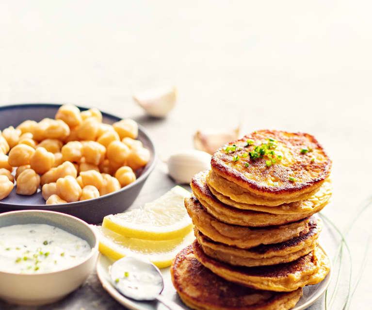 Blinis de pois chiche et butternut