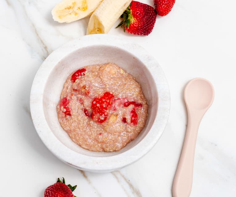 Banana and strawberry quinoa porridge (first foods) Cookidoo® the