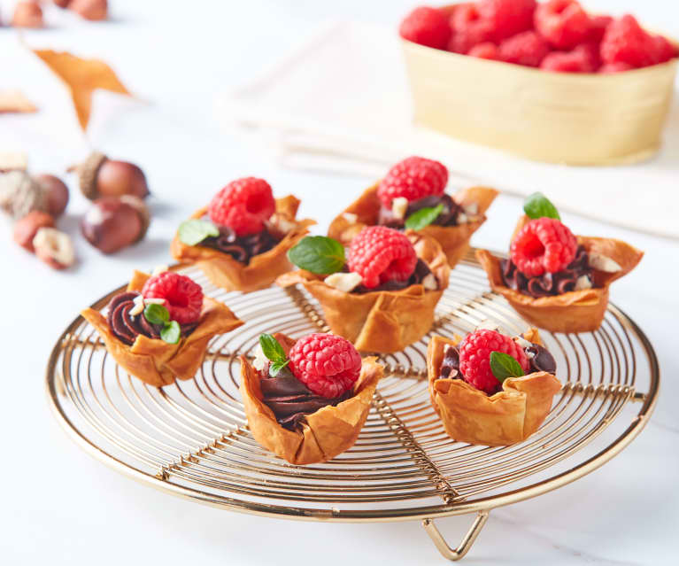 Chocolate Hazelnut Ganache Phyllo Cups