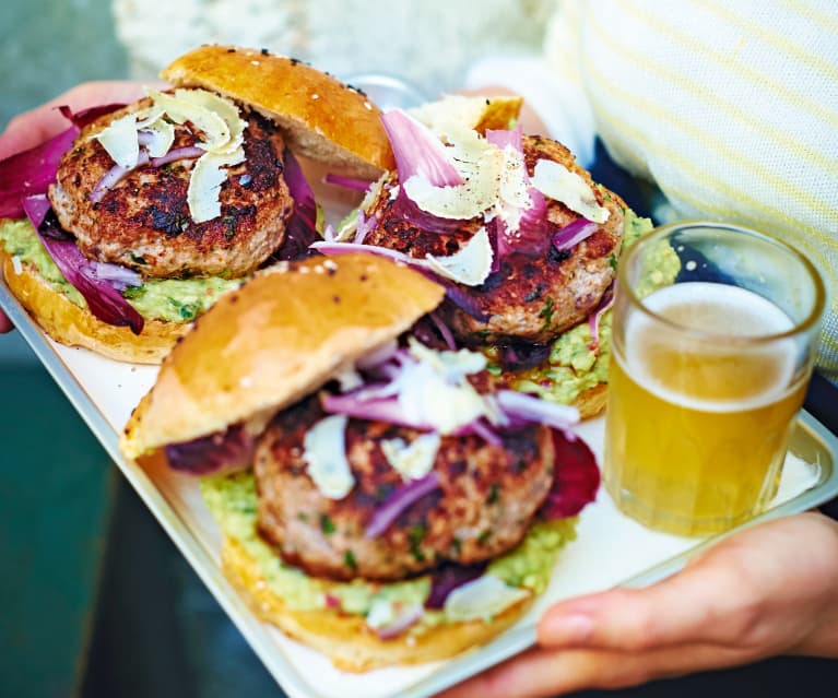 Hamburger de veau au guacamole