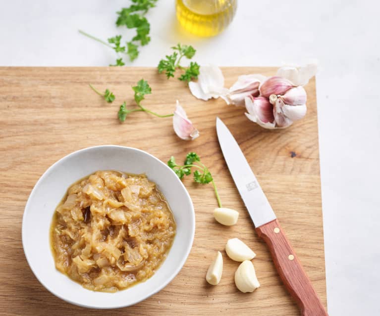 Lightly Browned Onions and Garlic