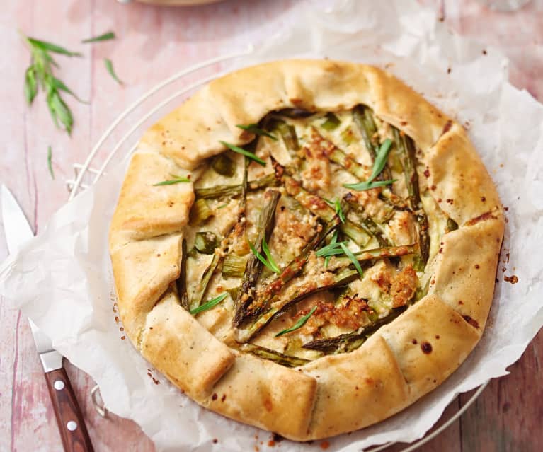 Tarte au poulet et aux asperges vertes