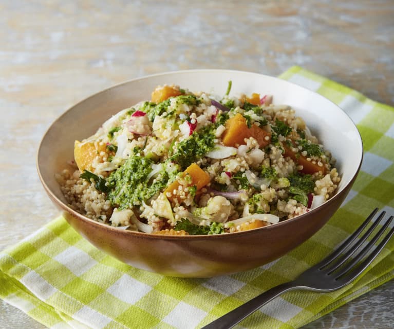 Quinoa Salad with Brazil Nut and Cilantro Pesto