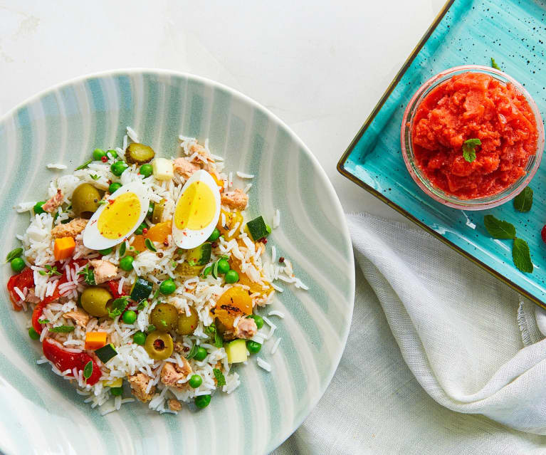 Menù: Insalata di riso basmati e sorbetto alla frutta (Bimby