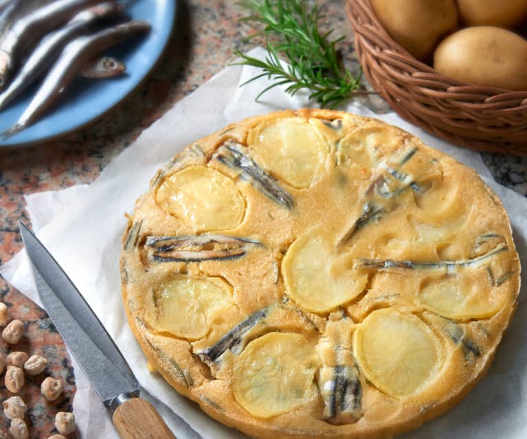 Focaccia di ceci con alici (senza glutine)