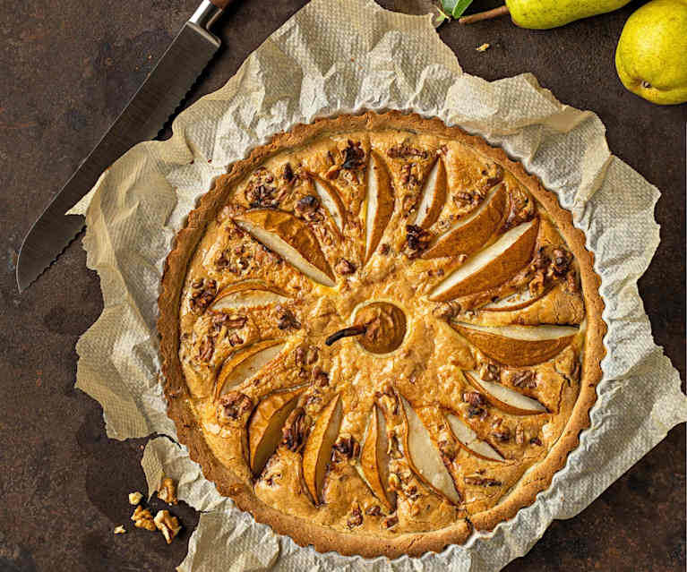 Tarte aux poires, au gorgonzola et aux noix sans gluten