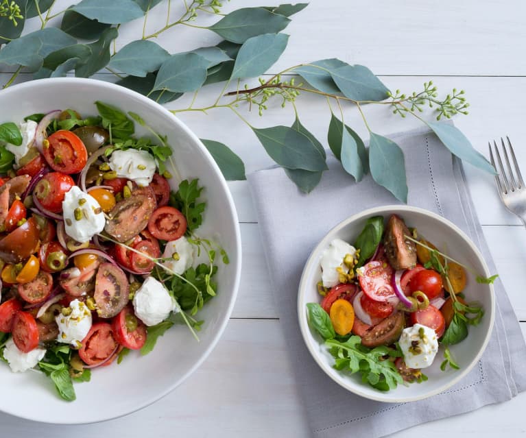 Mixed tomato and labne salad Mixed tomato and labne salad