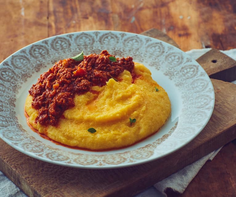 Polenta with Rich Meat Ragu