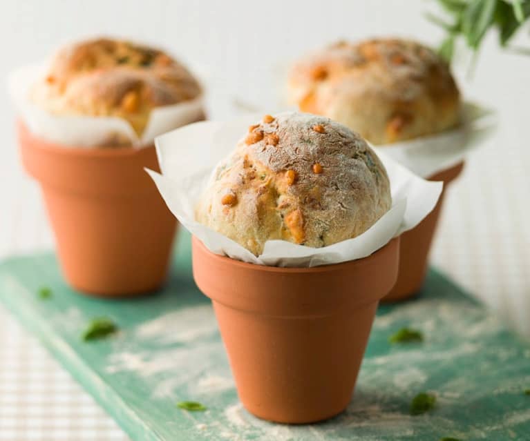 Pão em vasos