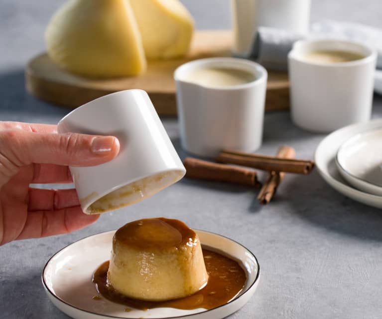 Flan de queso tetilla con reducción de licor de café