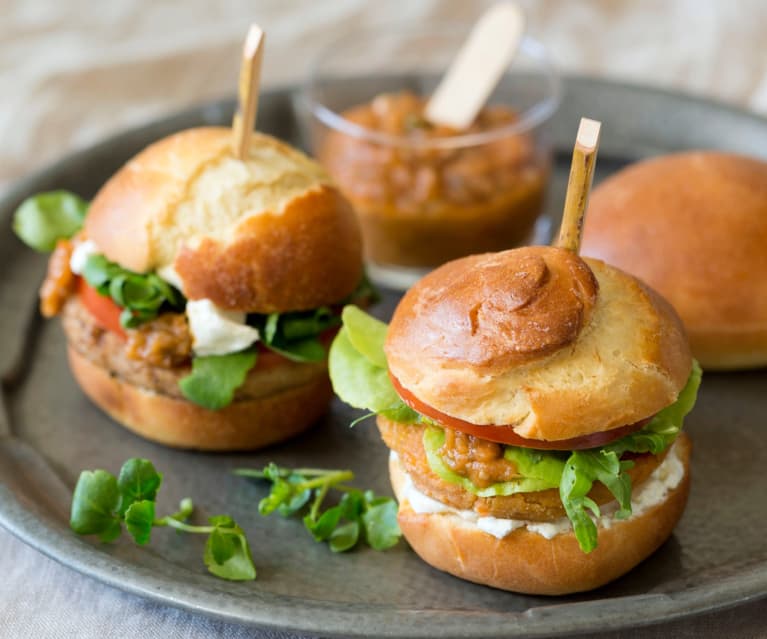 Sliders with Walnut or Sweet Potato Patties