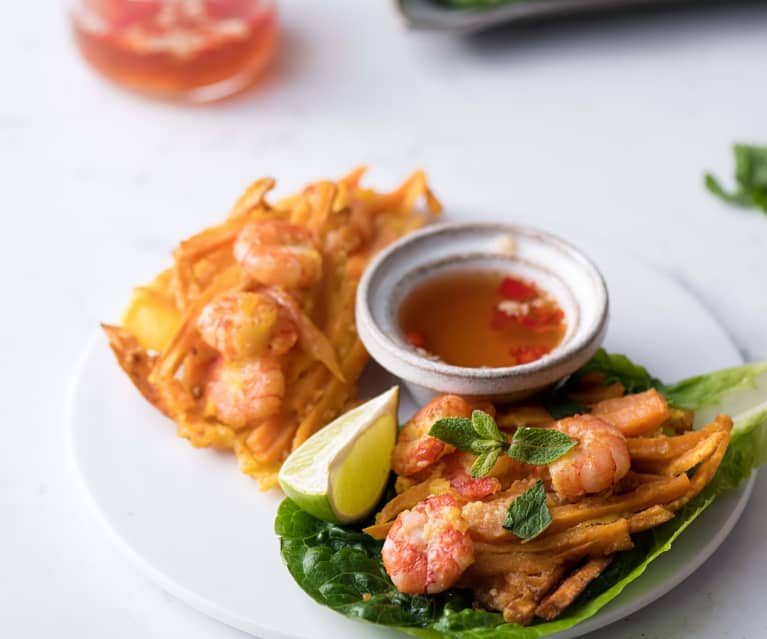 Beignets de crevettes et de patates douces