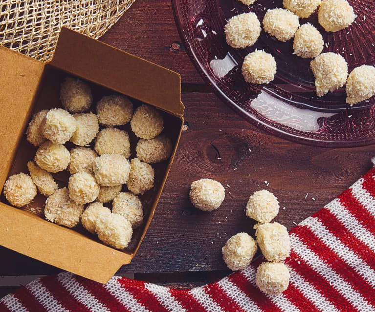 Trufas de chocolate blanco y avellana