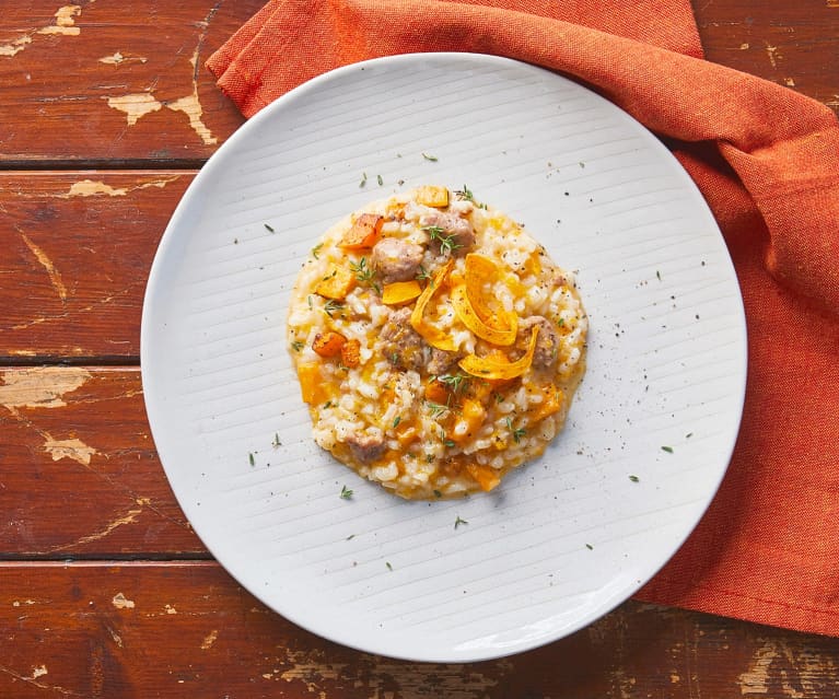 Risotto zucca e salsiccia