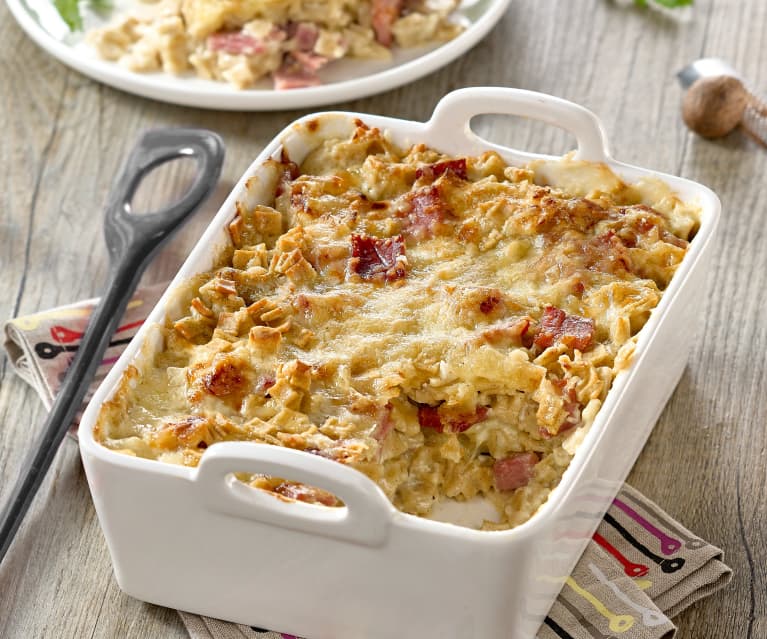 Gratin de crozets au jambon