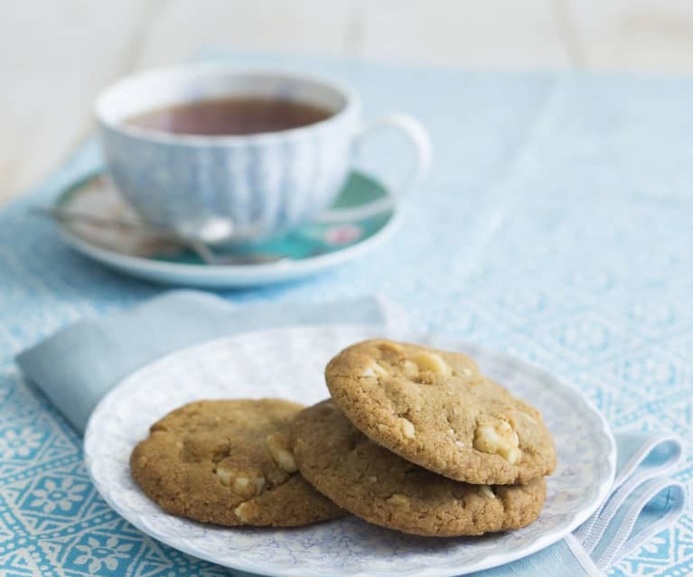 Lemon olive oil salted macadamia biscuits