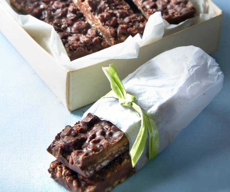 Barritas de chocolate y arroz inflado (sin gluten)