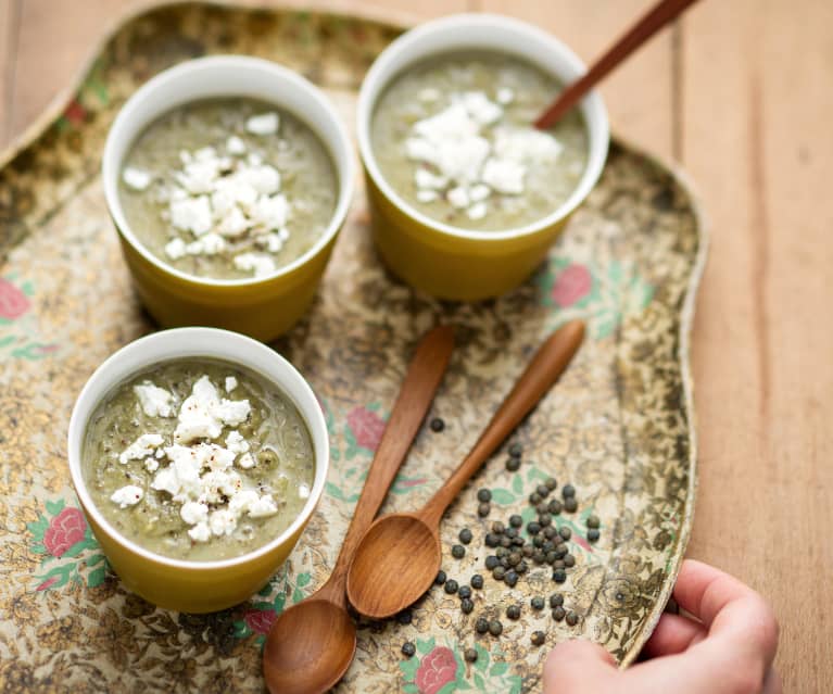 Velouté de lentilles vertes à la feta