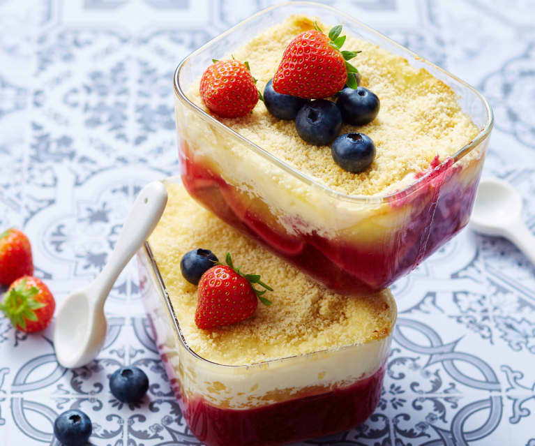 Lasagnes compote de pommes et fruits rouges