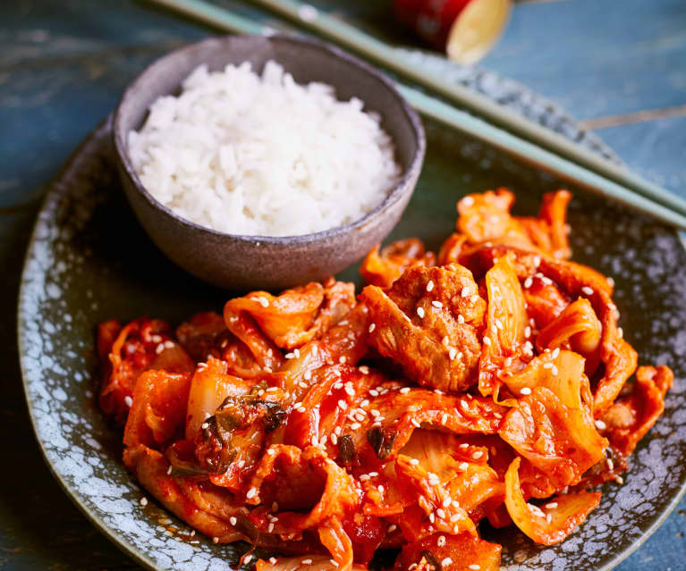 Schweinebauch mit Kimchi