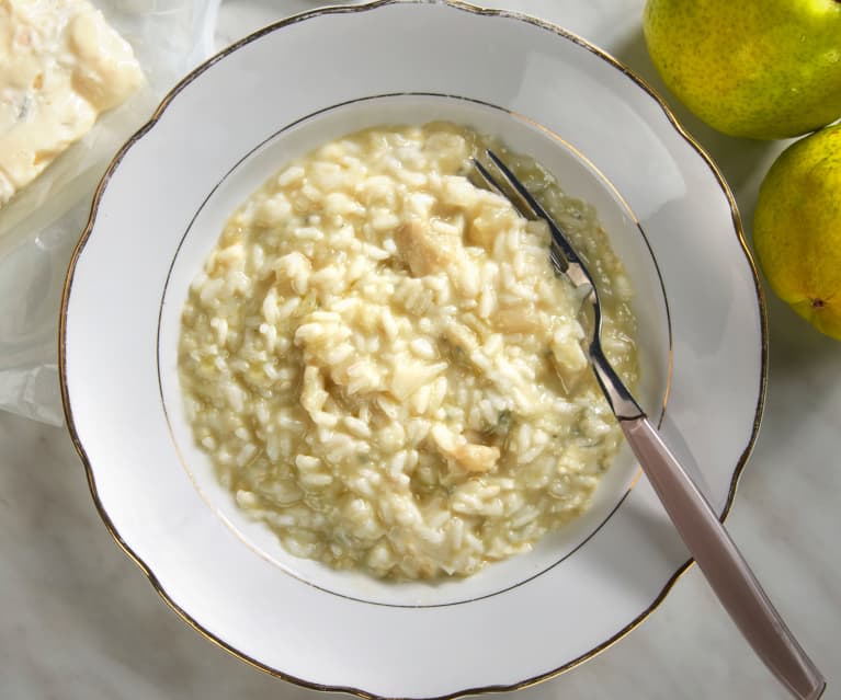Pear and blue cheese risotto