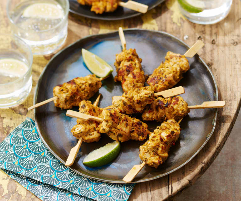 Brochettes de poulet au paprika et moutarde