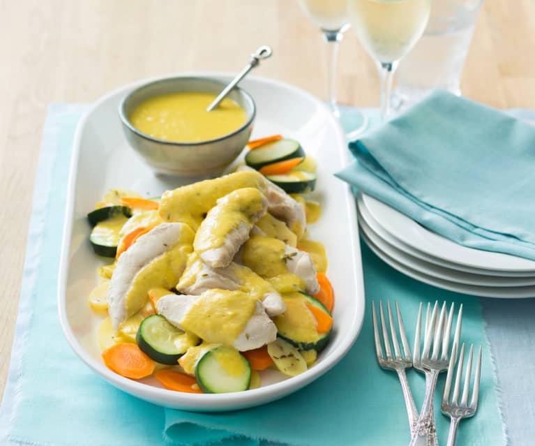 Chicken with sparkling wine cream sauce