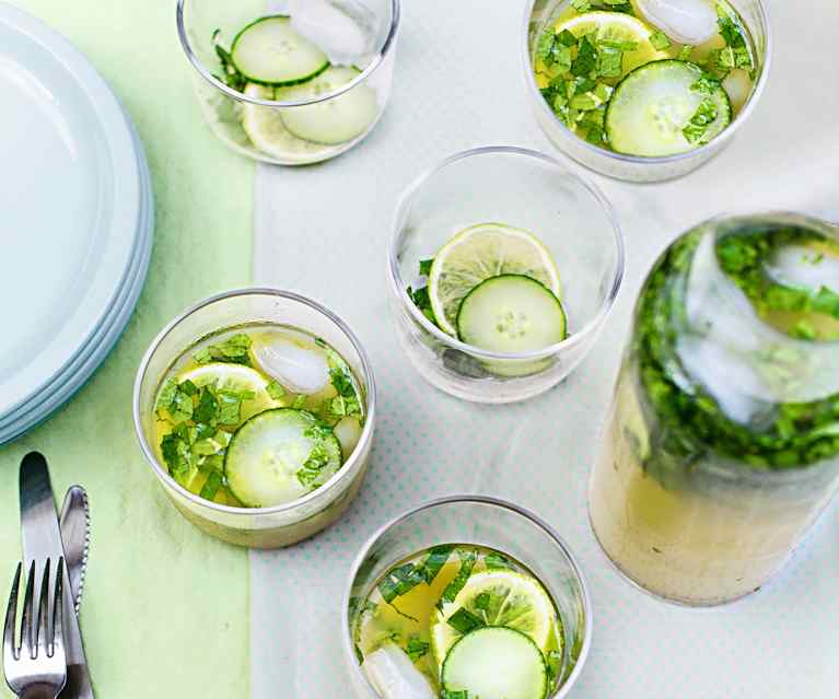 Cocktail concombre-citronnelle-citron vert