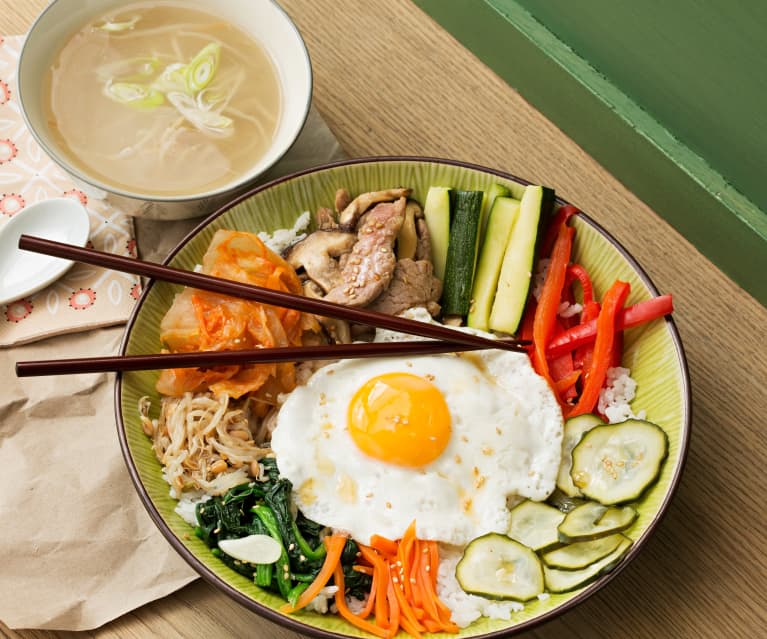 Receta de Bibimbap coreano - Comiendo en la Ciudad