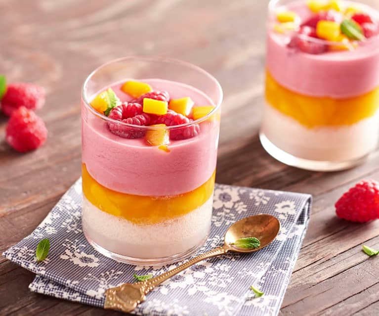 Verrine fraîcheur litchi-mangue-coco-framboise - Cookidoo® – la