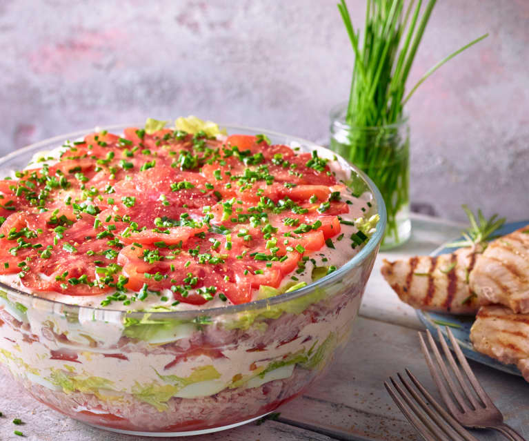 Tomaten-Schinken-Schichtsalat