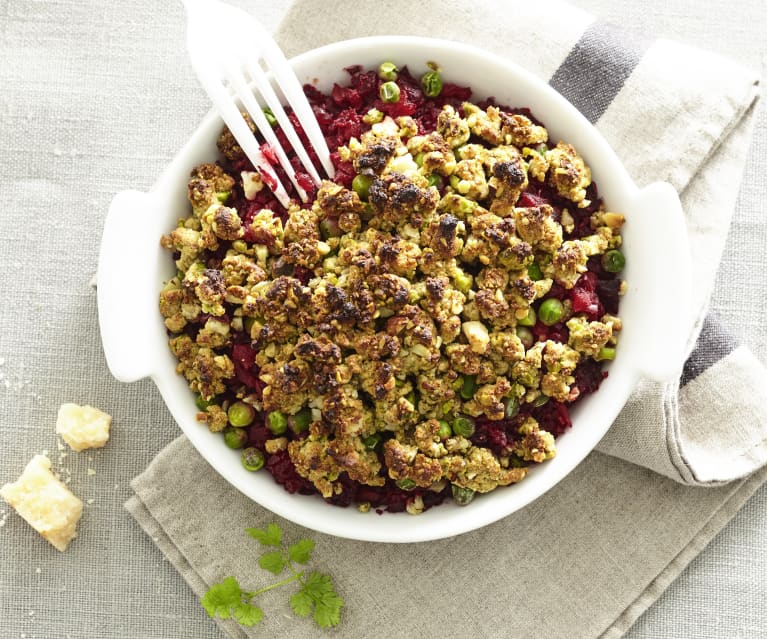 Crumble de légumes, pistaches et noisettes