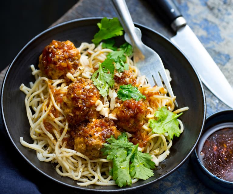 Poitrine de porc, nouilles ramen et sauce barbecue - Cookidoo