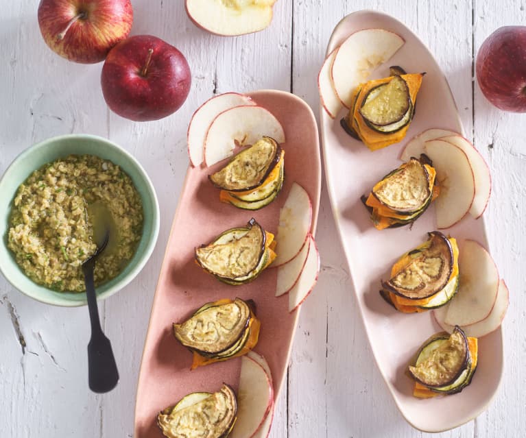 Légumes rôtis avec pomme et vinaigrette à la tapenade (TM6)