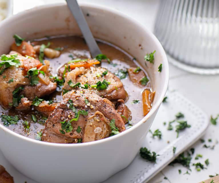 Pollo con chocolate y arroz basmati