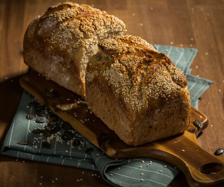 Pão de espelta com sementes de abóbora