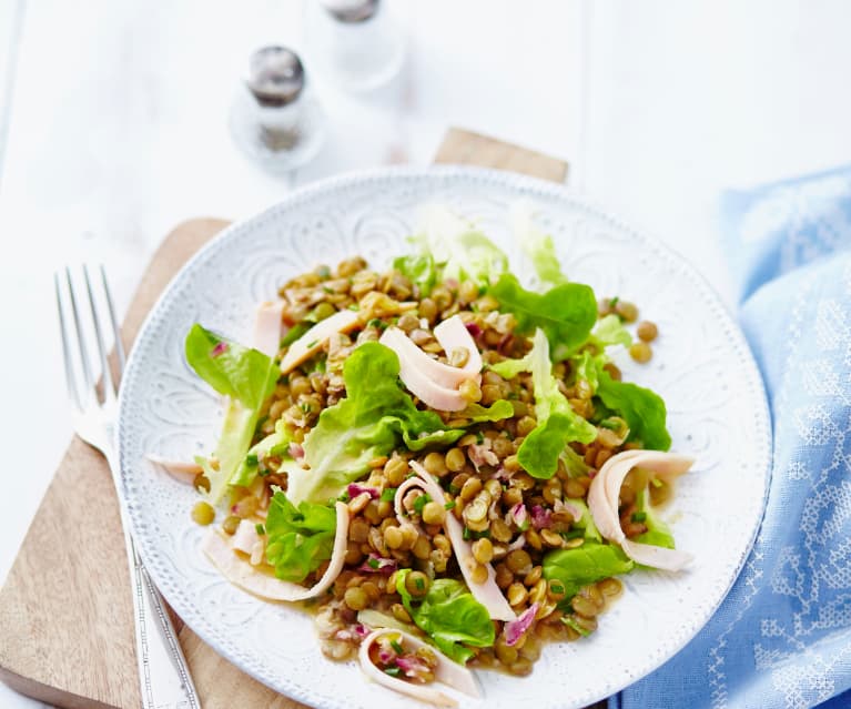 Linsensalat mit Putenbrust