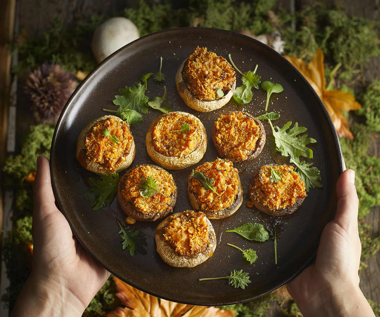 Funghi champignon ripieni di zucca