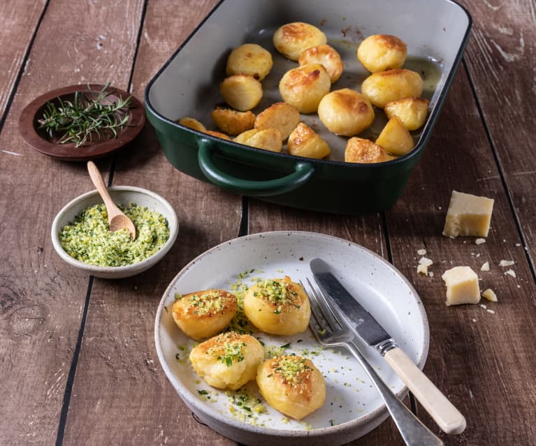 Roast potatoes with gremolata (peeler)