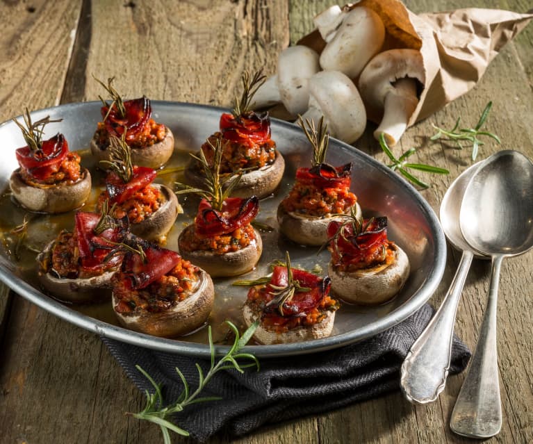 Champignons mit Chorizo gefüllt