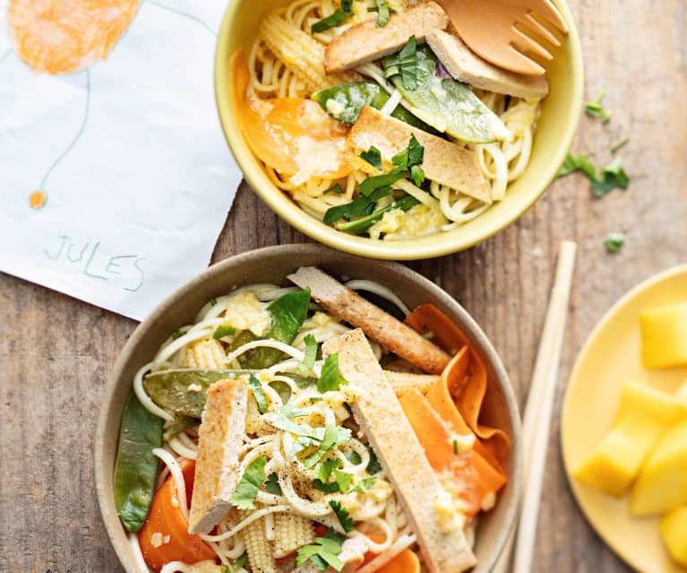 Baby-friendly Mango Tofu Sesame Noodles