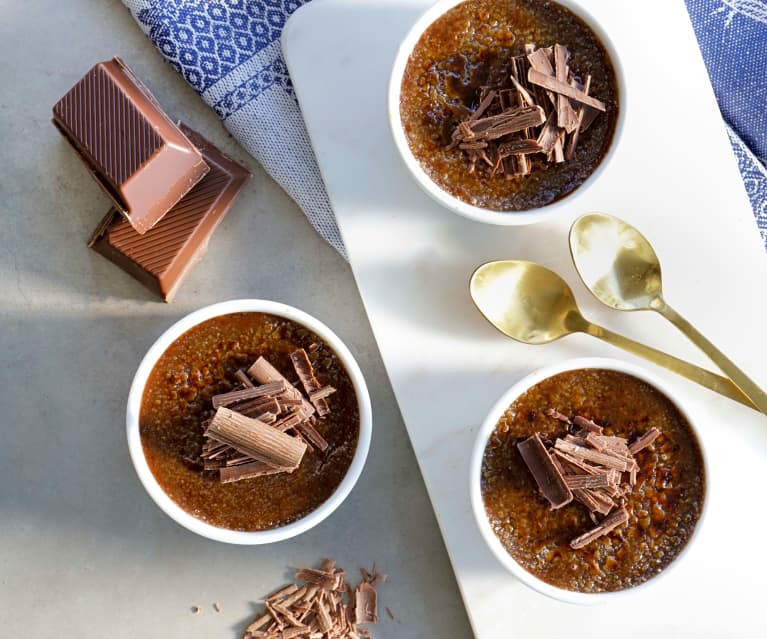 Crème brûlée de chocolate y naranja