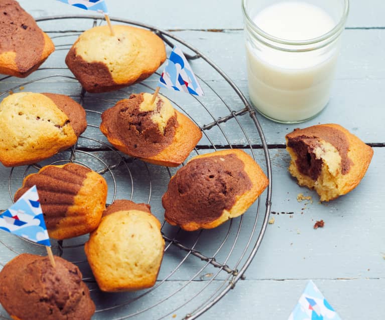 Madeleines marbrées choco-vanille