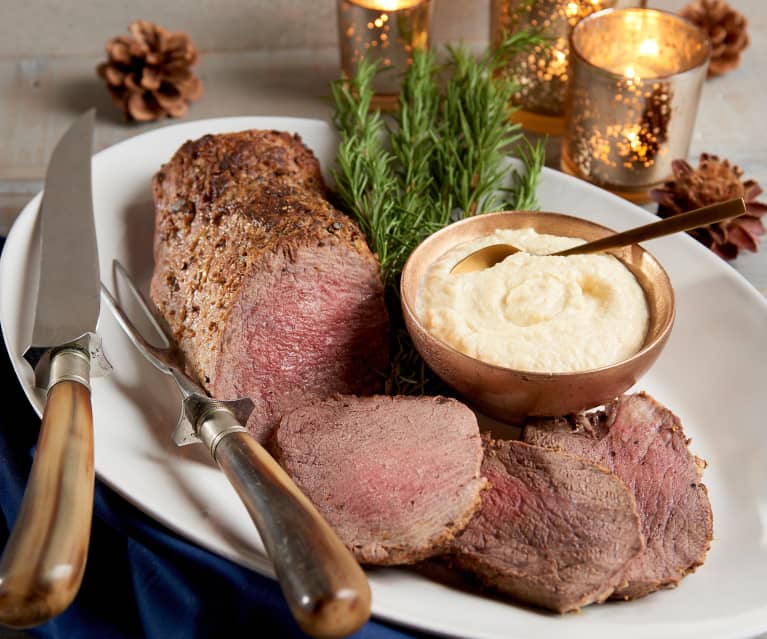 Beef Tenderloin With Parmesan Horseradish Sauce Cookidoo The Official Thermomix Recipe Platform