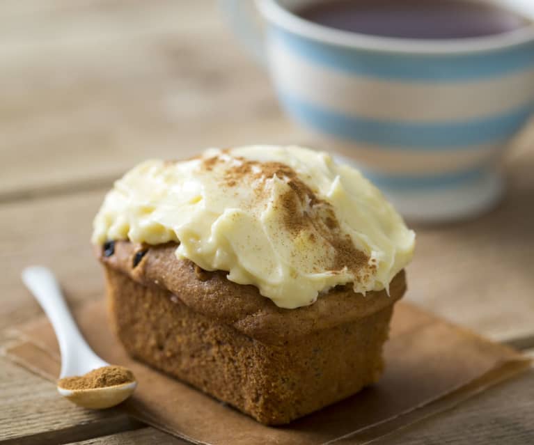 Spiced pumpkin mini loaves with cream cheese frosting