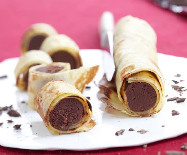 Roulés de crêpe au chocolat