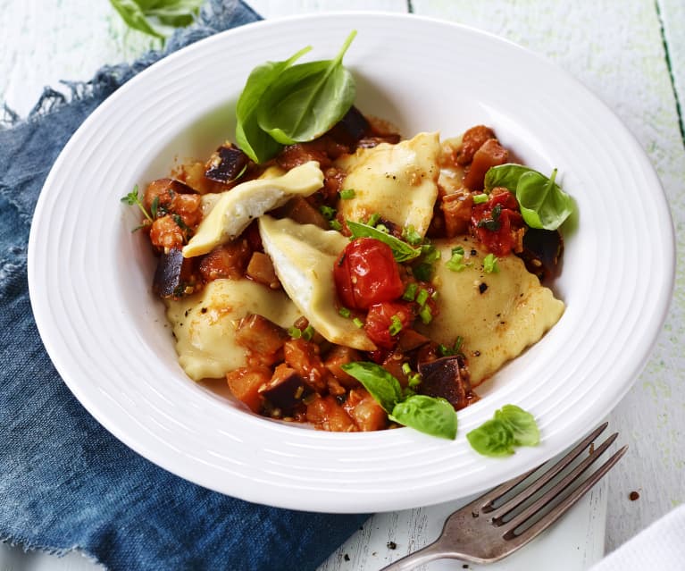 Frische Ravioli mit Ricottafüllung und Auberginensauce - Cookidoo ...