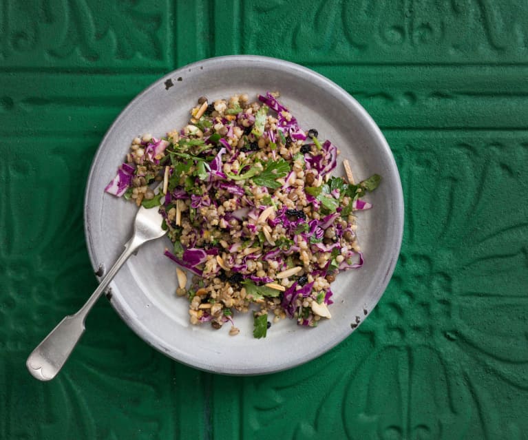 Mixed grain salad with lemon and honey dressing