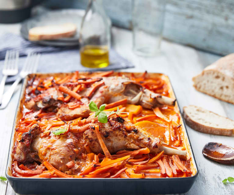 Cuisse de dinde à la tomate et aux légumes