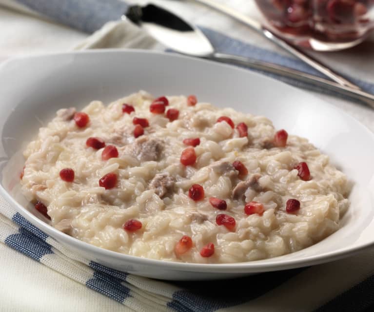 Risotto alla melagrana e coppa